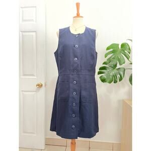 ory Burch Linen Sleeveless Dress – NWT – Size 14 Blue